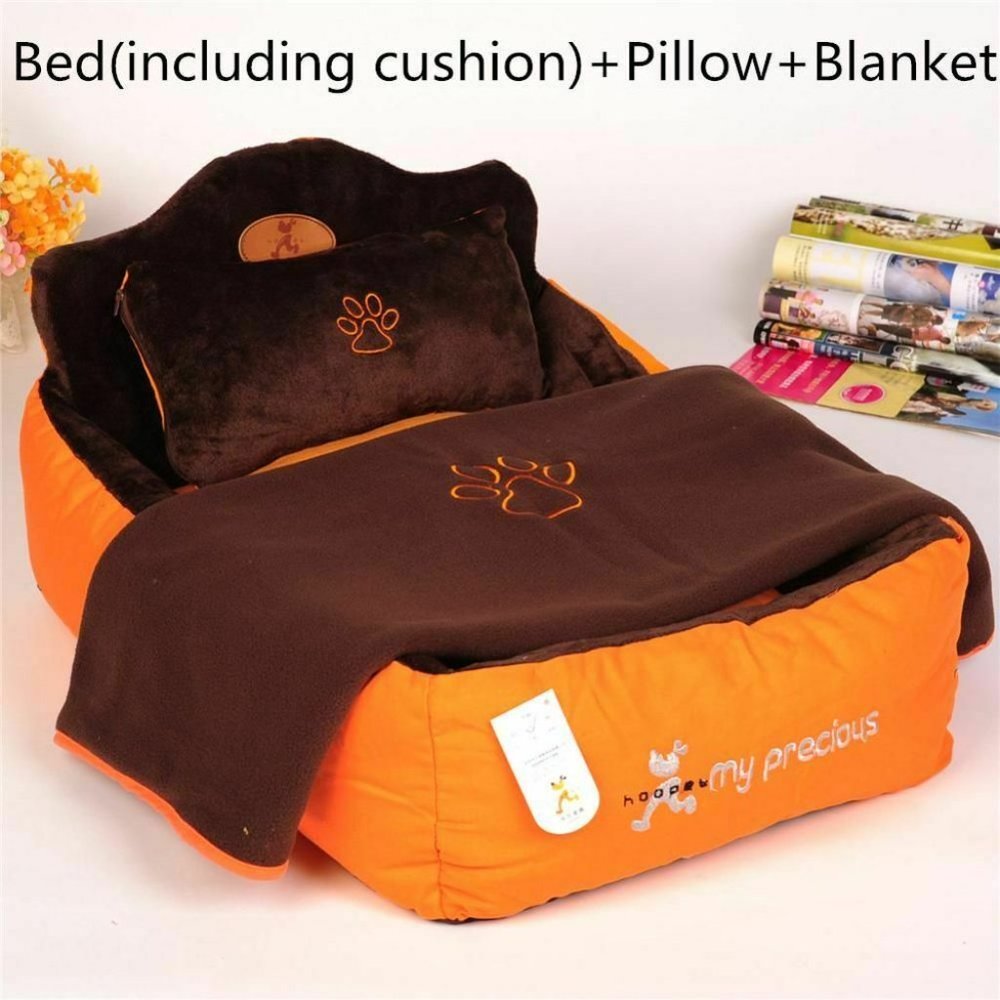 Washable Bed w Free Pillow & Blanket for Pet Dog - Picture 5 of 12